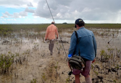 Hiking for Bonefish on South Andros