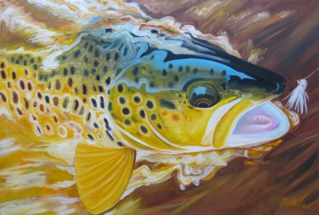 "Caught Ya' Caddis" Oil Painting by Ben West