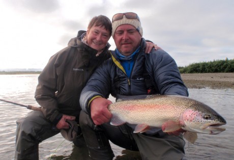 Stuart Foxall with Trout from Alaska West