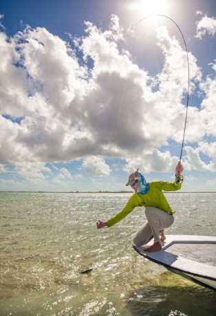 Landing Bonefish from a Boat
