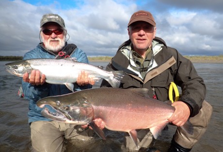 Fly fishing for silver salmon