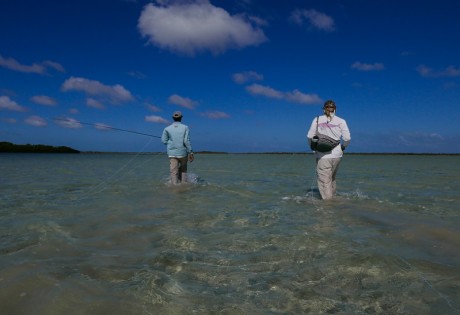Wading for bonefish at Andros South