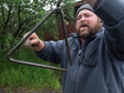 Dinner bell at Alaska West lodge