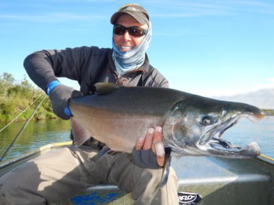 Fly fishing for silver salmon