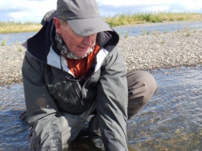 Big Rainbow Trout Caught in High Water.