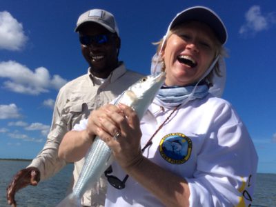 Beginners fly fishing for bonefish.