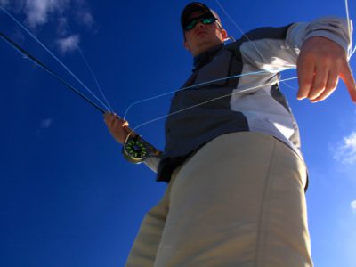Fly fishing for bonefish.