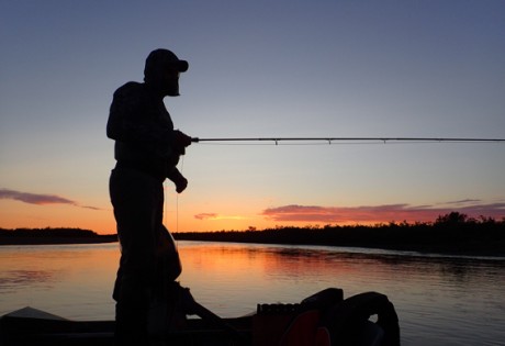 Fly fishing Silhouette at Alaska West.