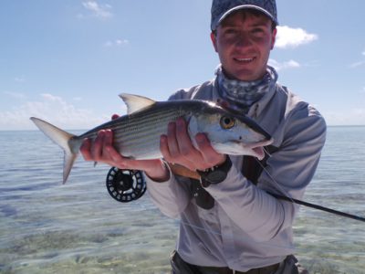 Fly fishing for big bonefish.