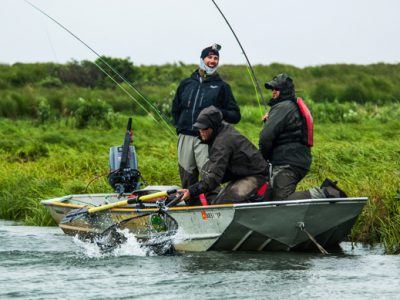 Swinging flies from a Boat by Tosh Brown.