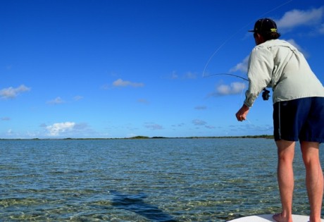 Fly casting for bonefish.