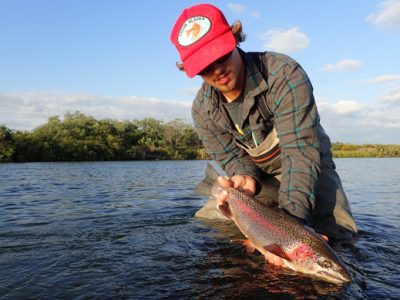 Fly fishing for rainbow trout.