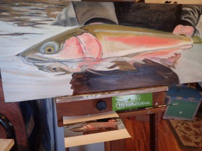 Fly fishing artwork by Ben West.