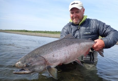 Spey fishing for king salmon at Alaska West.