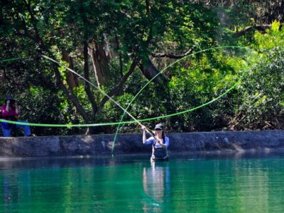 Whitney Gould spey casting at Spey-O-Rama.