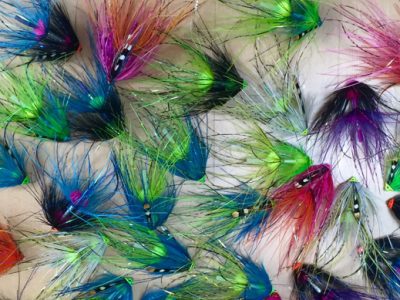 Selecting fly color for king salmon.