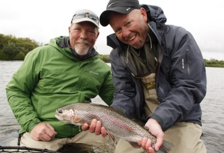 Fly fishing for trout at Alaska West.