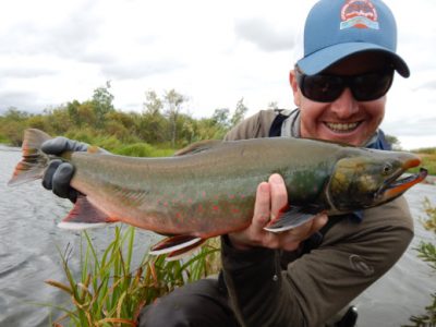 Fly fishing for dolly varden.