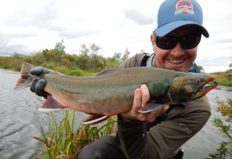 Fly fishing for dolly varden.