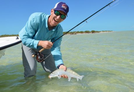 Fly fishing for bonefish at Andros South.