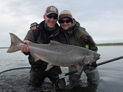 Spey fishing for king salmon at Alaska West.