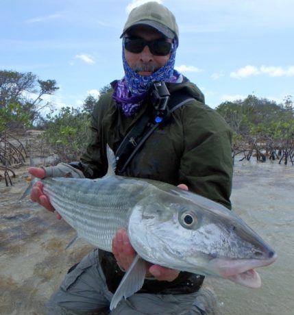 Peter Viau with a big bonefish from Andros South