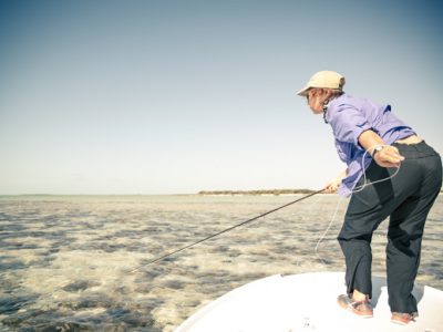 Stripping flies for bonefish by Hollis Bennett