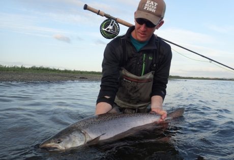 Fly fishing for king salmon