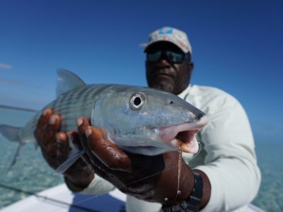 Josie Sands with a South Andros Bonefish