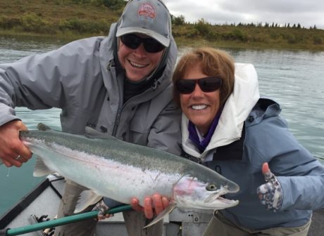 Bead fishing for rainbow trout in Alaska