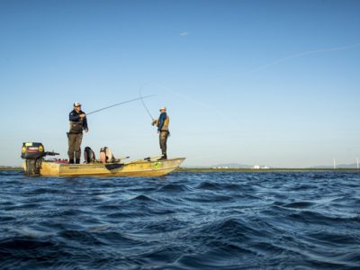 Fly casting from a jet boat