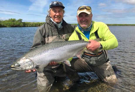 King salmon on spey rod at Alaska West