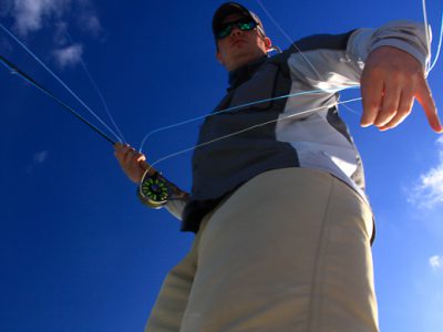 Casting to bonefish by Pete Viau