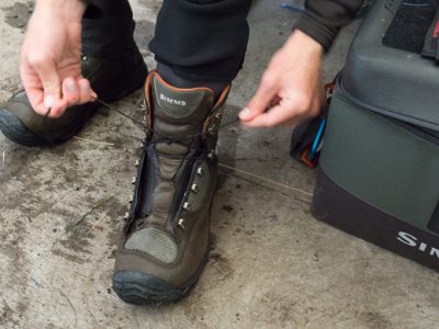 Broken wading boot laces hack