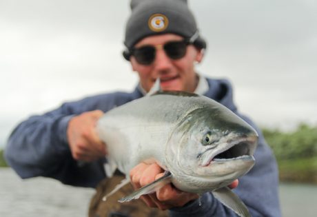 Fly fishing for silver salmon